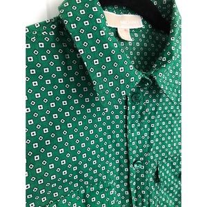 Michael Kors Green Button Down Shirt